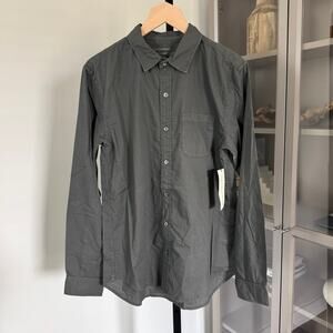 Outerknown S.E.A. Organic Cotton Long Sleeve Shirt S NEW Green Collar Button Up